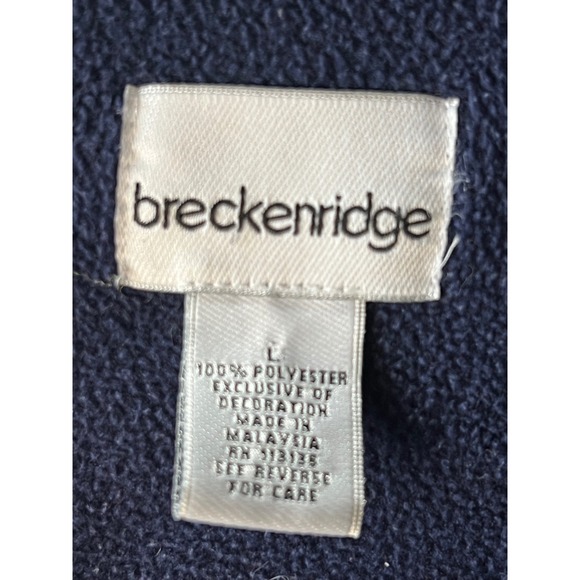 VTG Breckenridge Womens Fleece Vest Winter Scene Embroidered Blue Size L Granny - Picture 4 of 6